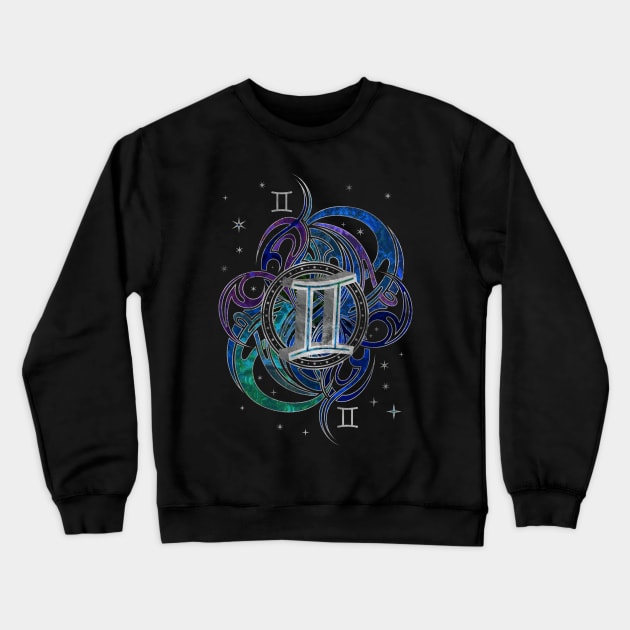 Gemini Zodiac Sign Air Element Crewneck Sweatshirt by Nartissima